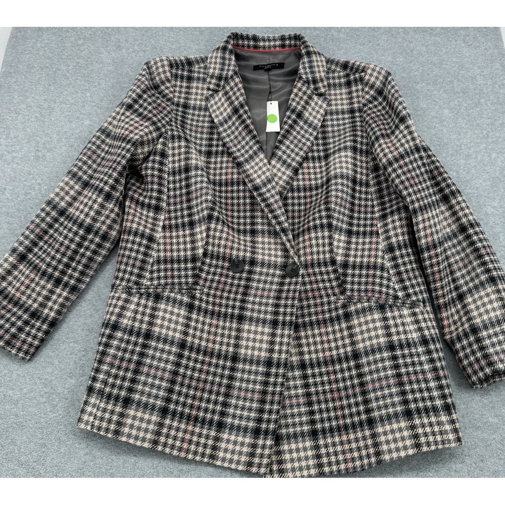 Talbots Petite Plaid Blazer Jacket Women's 14P Double Breasted Lined Career Coat